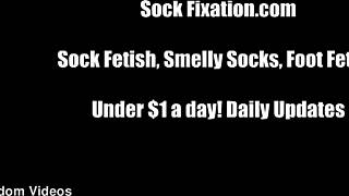 Shove your face in my sweaty socks and sniff my mistress feet now slave!!
