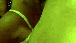 Fishnet teen slut sucks cock then gets shaved pussy reamed hard