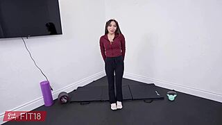 Tiniest 82lbs Braces Girl Amber Summer Fit18 Casting Fuck