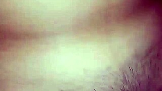 whoa, asian hairy pussy takes huge cumshot on belly! 💦😍