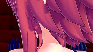 shamsiel shahar's huge succubus boobs wrap monster cock in titjob fantasy hentai