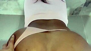 cleaning bathroom left my teen ass gaping with cum