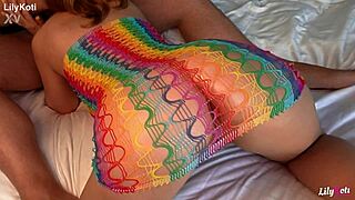 i can't stop watching my horny gf's huge tits suck lilykoti in fishnets