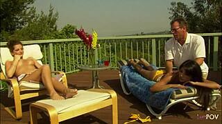 My small tits friend got so horny during massage she licked my shaved pussy