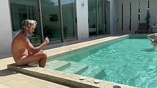 Real couple plays outdoor oral games on small tits