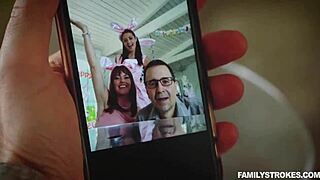 Stepdad instructs petite redhead teen's first anal adventure