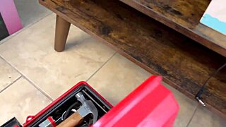 maintenance man pounds cam girl slut hard!