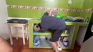 Handyman plows tight latina babe pussy for unpaid service in homemade clip