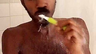 daddy's cute brunette roommate kisses passionately in dorm workout