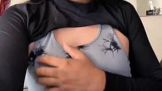 sporty transexual strokes massive cock to explosive cumshot