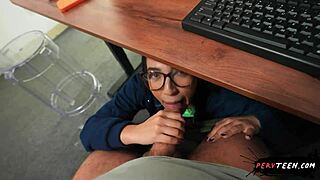 i gave sneaky classroom blowjob under table pervteen style 😈