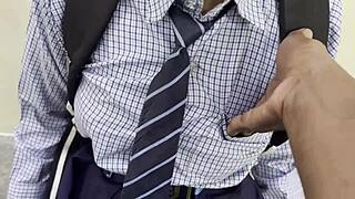 Desi Schoolgirl Rides Boyfriend's Big Cock in Indian Village Ranch