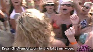 bikinis, boobs n pussy flashin' at the beach party... whoa!