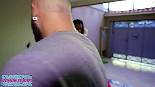 Mirella Squirts on BBC While Cuckold Husband Walks In