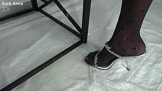 Beautiful Mature Milf In Heels Nylons Pisses Wet Pussy Closeup Solo