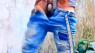 Small cock sissy pisses outdoors in humiliation fun?