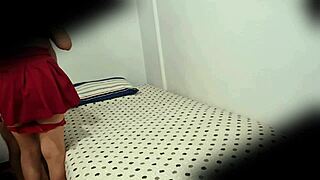 hidden cam catches latina stepsis miniskirt upskirt pussy flash