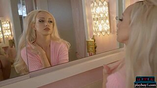 Playboy Blonde MILF Bombshell Rachel Page Strips Petite Centerfold Tease