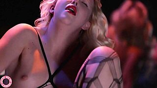 Hey, watch busty Samantha Rone tease her wet pussy in fishnets body stocking...