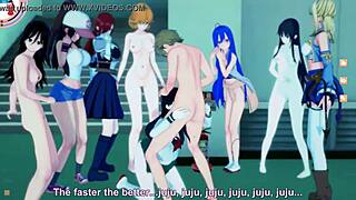 kagome gags deep on two cocks in koikatsu party wildness