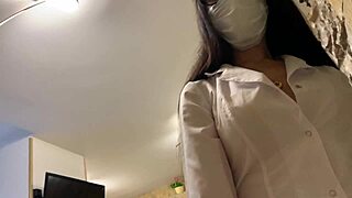 hot latex nurse gloves deliver deep sex therapy riding