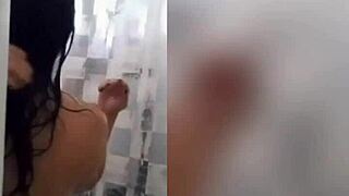 hey cute latina teen showering with those tits wanna join my webcam bath?