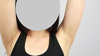 Japanese babe licks sniffs armpits in steamy fetish play