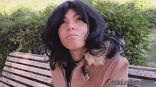 Dayana's sexy Spanish teen throat takes Torbe's load in wild pillada