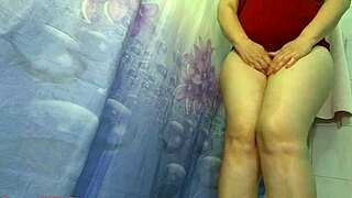 best chubby ass pees shower then orgasms bent over so good