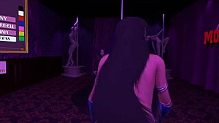 kitana deepthroats then rides cock hard in vr club game!