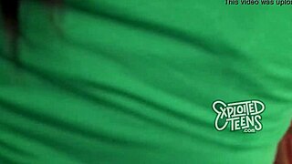 Tiny 5'1 Teen's Perky Tits Bounce Sucking Huge Cock