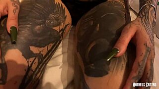 Big tit brazilian slut tattoos then fucks muscular studio owner