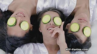 ever seen spicier latinas? they bounce hard on masseur's monster cock in wild 4some