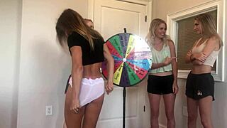 Who's Next? Four Sexy Girls Wedgie Strip on Patreon Wheel