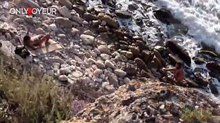 horny beach chick loves getting fucked by stranger in public voyeur spot