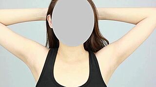 Japanese babe licks sniffs armpits in steamy fetish play