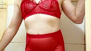 cd in lingerie teases her cute little package playfully