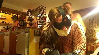 augusta bound blindfolded choked gagged in long submissive bondage night