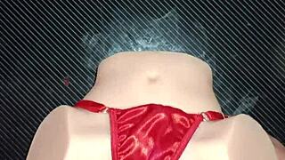 Wanna see Candy's ass take anal in red thong?