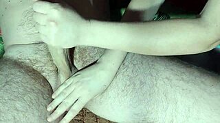 asian amateur close-up jerks and sucks huge cock pov