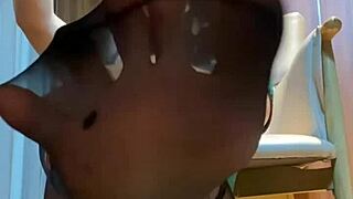 Black Silk Footjob Tease Under Mahjong Table