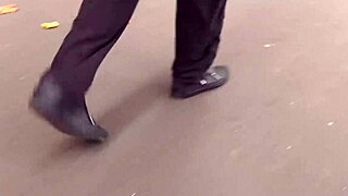 Cougar joins two guys for intense double blowjob threesome group action