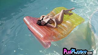 big boobs milf strips lingerie poses teases pussy bubble butt