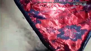 Dialogic fucking this ebony girlfriend in red panties despite the condom