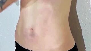 Bound redhead milf squirts on fucking machine with nipple clamps