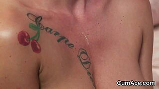 ever wonder how that frisky kitten slurps jizm from every cock face?