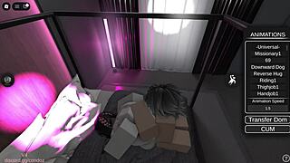 Roblox Slut Gets Rough Missionary Pounding and Cum Facial at Party
