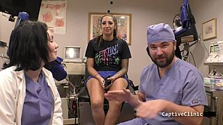 Stefania Mafra chokes on deepthroat facefuck in latex gloves handcuffs