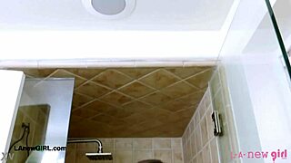 fierce classy brunette milf bombshell shower interview turns daddy lesbian massage 😏🛁