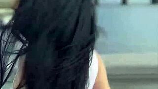 Brunette babe Clea Gaultier dates afternoon in Prague